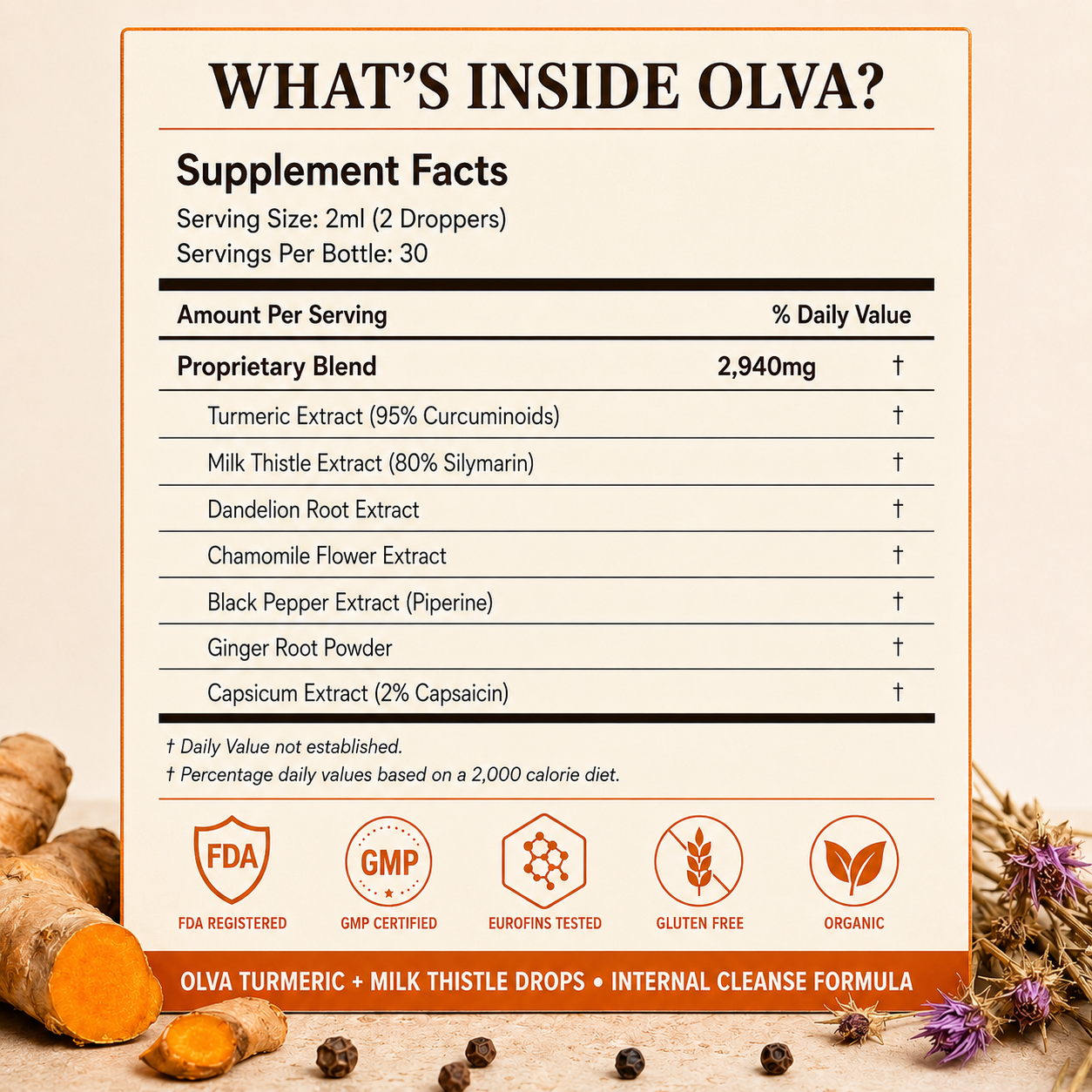 OLVA - Curcumin Drops For Natural Energy Support