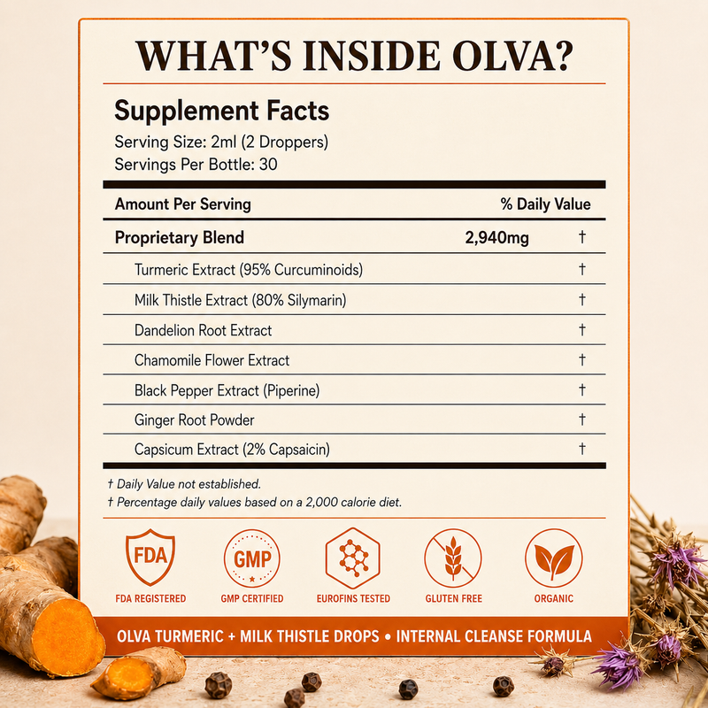 OLVA - Curcumin Drops For Natural Energy Support