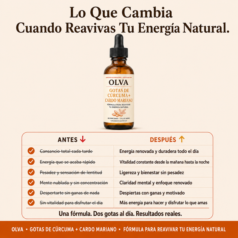 OLVA - Gotas De Curcumina Para Apoyar Tu Energia Natural