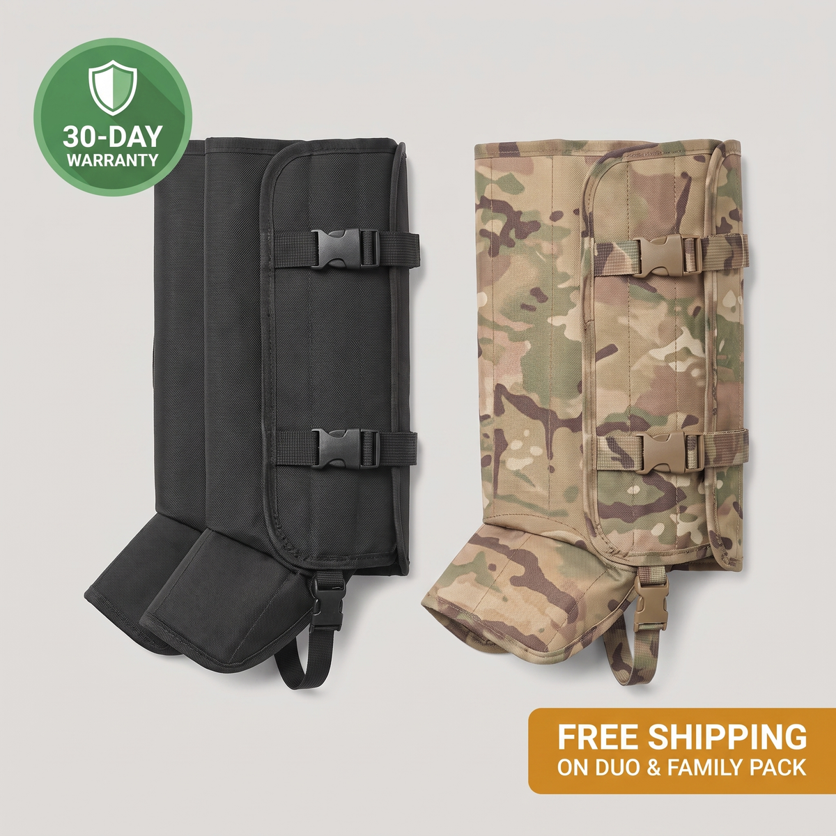 30-Day Warranty and free shipping on Duo and Family Pack