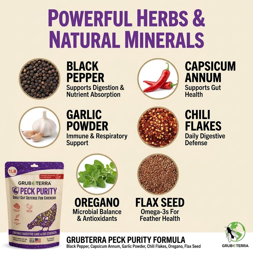 GrubTerra Peck Purity ingredient breakdown grid