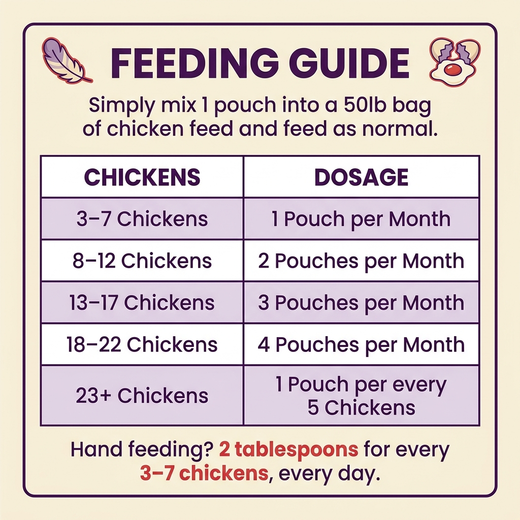 Feeding guide table by flock size