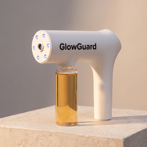 GlowGuard nano-mist sprayer with refill vial