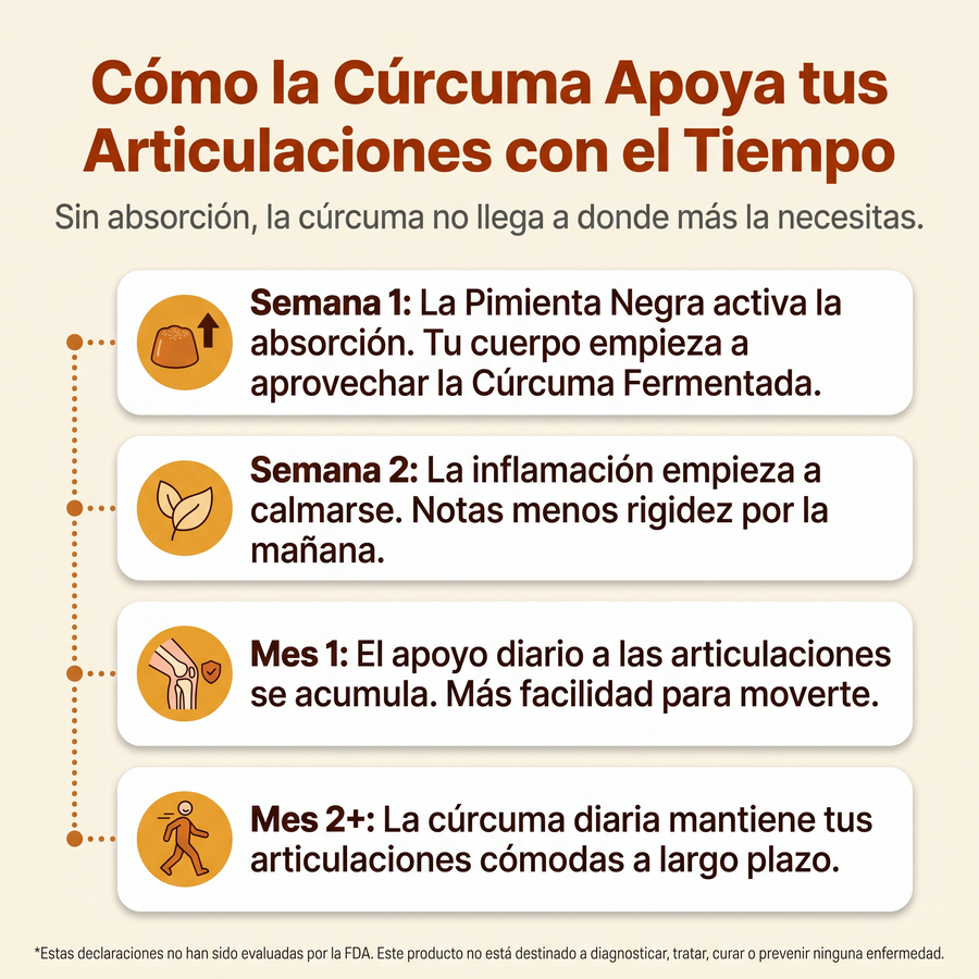 Cómo la cúrcuma apoya tus articulaciones con el tiempo