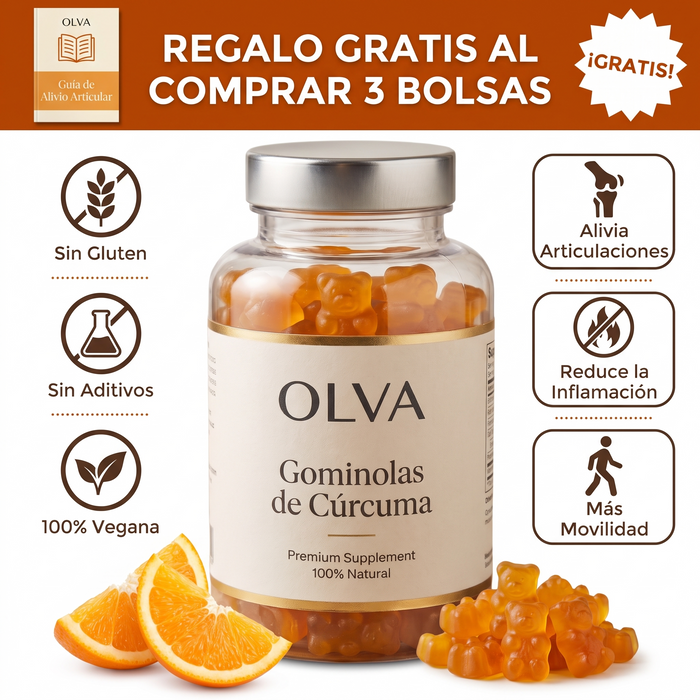 OLVA – Gomitas de Cúrcuma para Aliviar el Dolor de Articulaciones