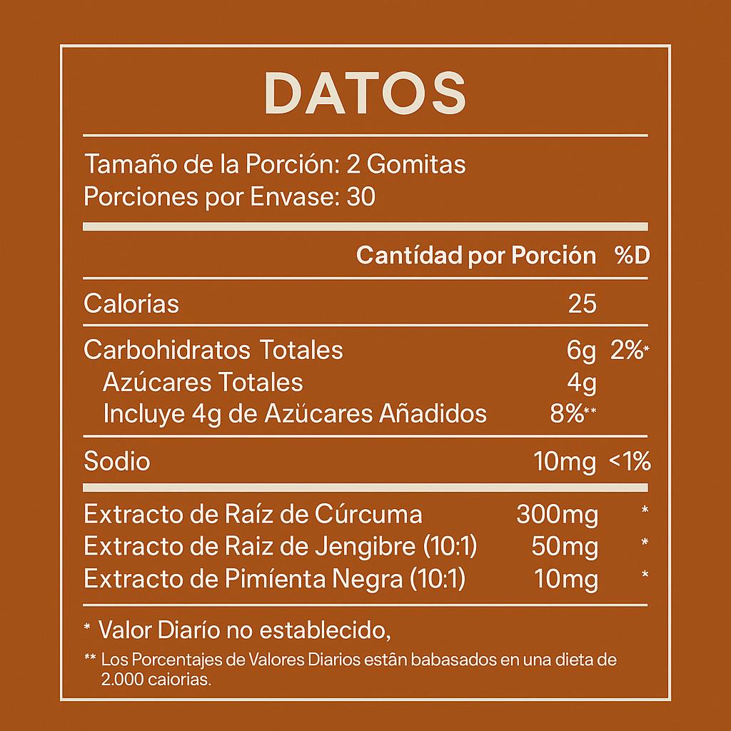 OLVA – Gomitas de Cúrcuma para Aliviar el Dolor de Articulaciones